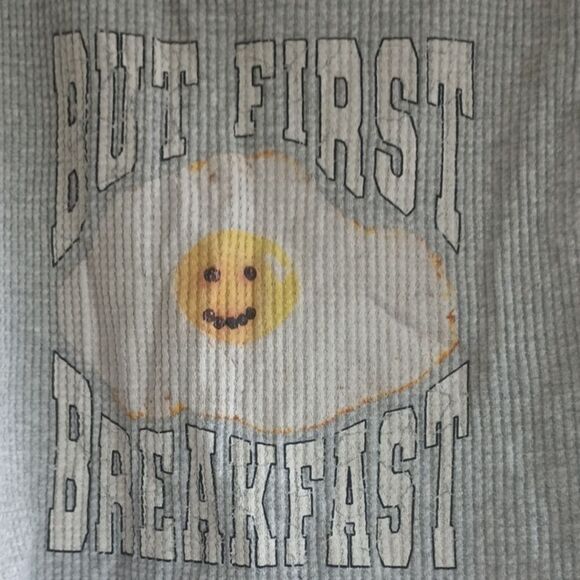 NWT OFFLINE By Aerie Wow! Waffle Tank Top Women's Sz S "But First Breakfast" - Picture 2 of 11